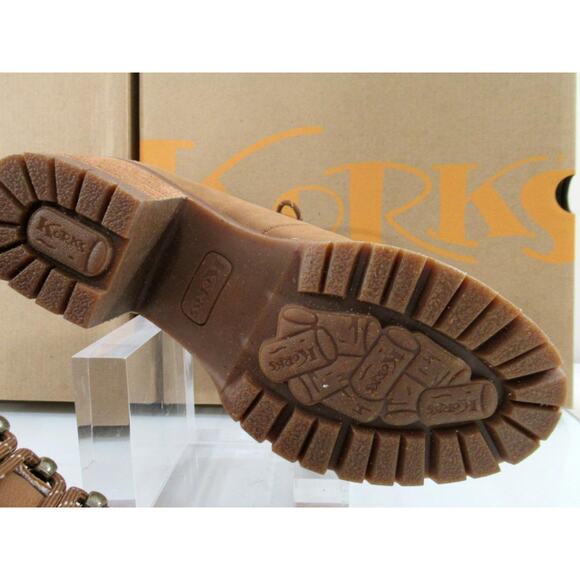 Korks Erica Lace Up Combat Boots Lug Sole Tan Cognac Size 7.5 - Picture 7 of 7